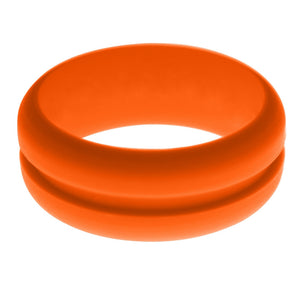 Mens Orange Silicone Ring without Changeable Color Band