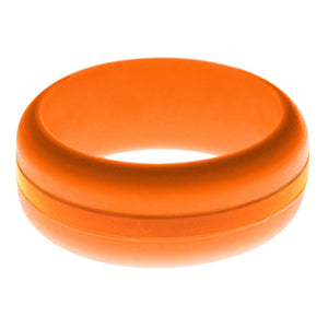Mens Orange Silicone Ring with Orange Changeable Color Band