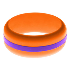 Mens Orange Silicone Ring with Purple Changeable Color Band