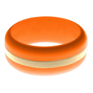 Mens Orange Silicone Ring with Sand Changeable Color Band