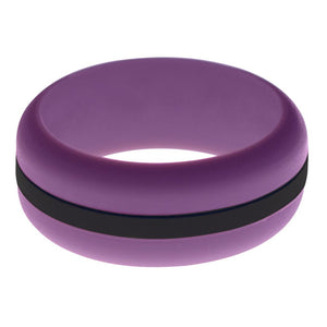 Mens Purple Silicone Ring with Black Changeable Color Band