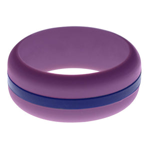 Mens Purple Silicone Ring with Blue Changeable Color Band