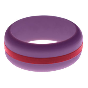 Mens Purple Silicone Ring with Cardinal Red Changeable Color Band