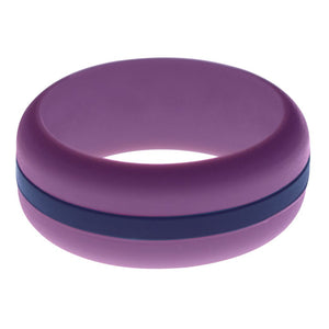 Mens Purple Silicone Ring with Navy Blue Changeable Color Band