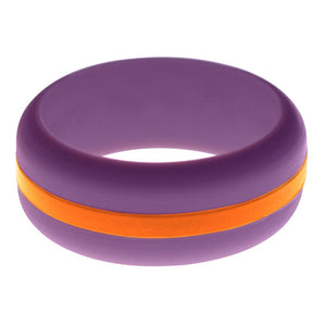 Mens Purple Silicone Ring with Orange Changeable Color Band