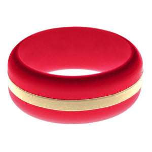 Mens Red Silicone Ring with Sand Changeable Color Band