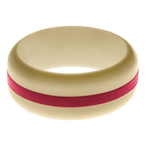 Mens Sand Silicone Ring with Cardinal Red Changeable Color Band