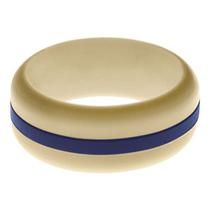 Mens Sand Silicone Ring with Navy Blue Changeable Color Band