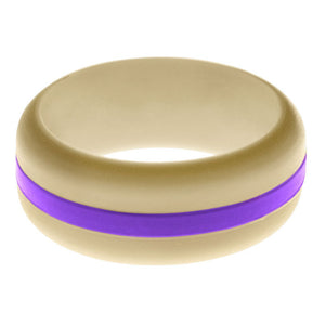 Mens Sand Silicone Ring with Purple Changeable Color Band