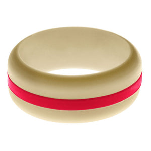 Mens Sand Silicone Ring with Red Changeable Color Band
