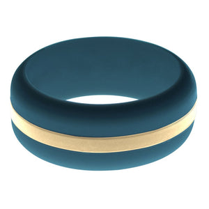 Mens Steel Blue Silicone Ring with Sand Changeable Color Band