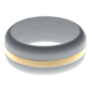 Mens Silver Silicone Ring with Sand Changeable Color Band