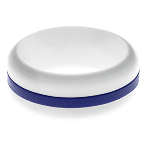 Mens White Silicone Ring with Blue Changeable Color Band