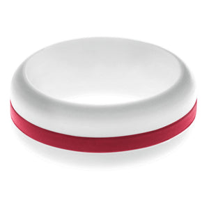 Mens White Silicone Ring with Cardinal Red Changeable Color Band