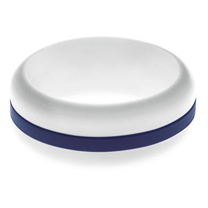 Mens White Silicone Ring with Navy Blue Changeable Color Band