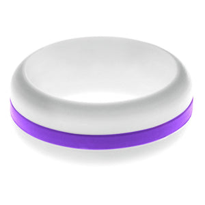 Mens White Silicone Ring with Purple Changeable Color Band
