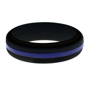 Womens Black Silicone Ring with Blue Changeable Color Band