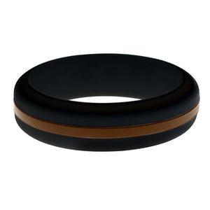 Womens Black Silicone Ring with Brown Changeable Color Band