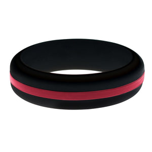 Womens Black Silicone Ring with Cardinal Red Changeable Color Band