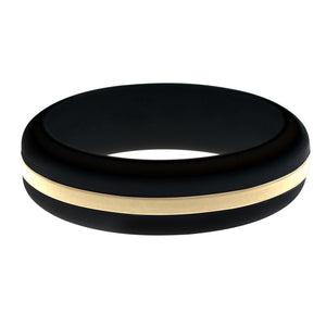 Womens Black Silicone Ring with Sand Changeable Color Band