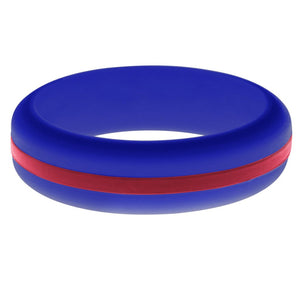 Womens Blue Silicone Ring with Cardinal Red Changeable Color Band