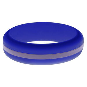 Womens Blue Silicone Ring with Medium Purple Changeable Color Band