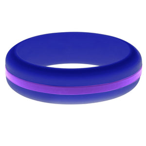 Womens Blue Silicone Ring with Purple Changeable Color Band