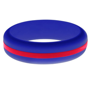 Womens Blue Silicone Ring with Red Changeable Color Band