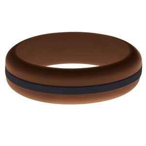 Womens Brown Silicone Ring with Black Changeable Color Band