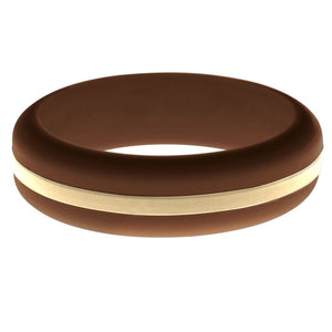 Womens Brown Silicone Ring with Sand Changeable Color Band