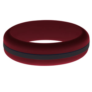 Womens Cardinal Red Silicone Ring with Black Changeable Color Band