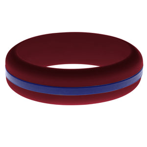 Womens Cardinal Red Silicone Ring with Blue Changeable Color Band