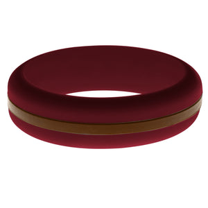 Womens Cardinal Red Silicone Ring with Brown Changeable Color Band