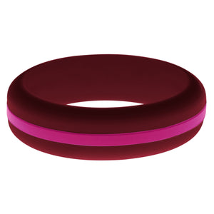 Womens Cardinal Red Silicone Ring with Dark Pink Changeable Color Band