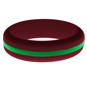 Womens Cardinal Red Silicone Ring with Green Changeable Color Band