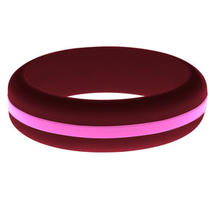 Womens Cardinal Red Silicone Ring with Hot Pink Changeable Color Band