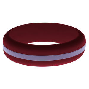 Womens Cardinal Red Silicone Ring with Medium Purple Changeable Color Band