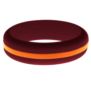 Womens Cardinal Red Silicone Ring with Orange Changeable Color Band