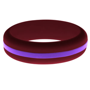 Womens Cardinal Red Silicone Ring with Purple Changeable Color Band