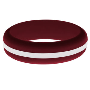 Womens Cardinal Red Silicone Ring with White Changeable Color Band