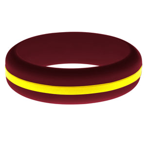Womens Cardinal Red Silicone Ring with Yellow Changeable Color Band