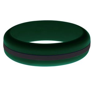 Womens Dark Green Silicone Ring with Black Changeable Color Band