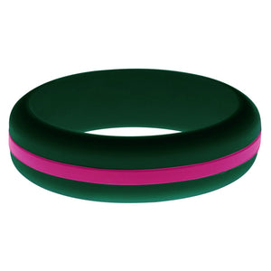 Womens Dark Green Silicone Ring with Dark Pink Changeable Color Band
