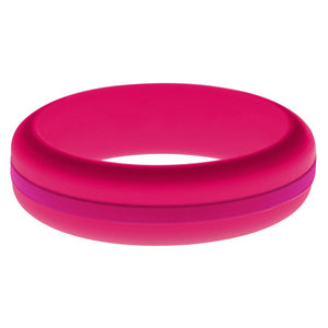 Womens Dark Pink Silicone Ring with Dark Pink Changeable Color Band