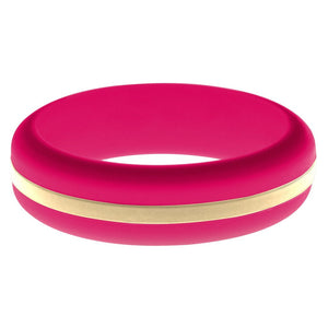 Womens Dark Pink Silicone Ring with Sand Changeable Color Band