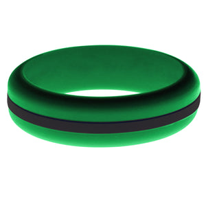 Womens Green Silicone Ring with Black Changeable Color Band