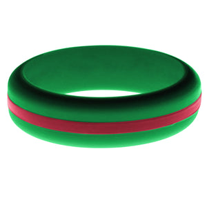 Womens Green Silicone Ring with Cardinal Red Changeable Color Band
