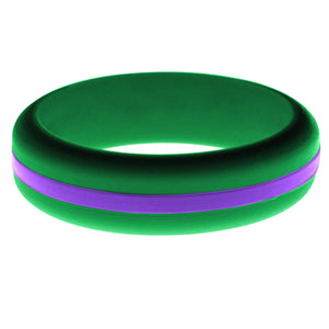Womens Green Silicone Ring with Purple Changeable Color Band