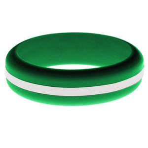 Womens Green Silicone Ring with White Changeable Color Band