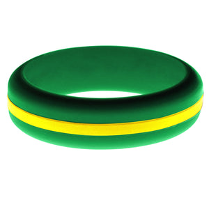 Womens Green Silicone Ring with Yellow Changeable Color Band